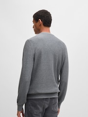 BOSS Grey Logo Patch Jumper - Image 1 of 5