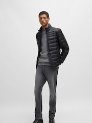 BOSS Grey Logo Patch Jumper - Image 2 of 5