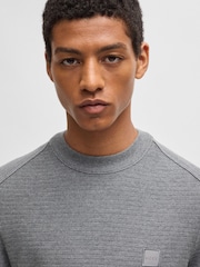 BOSS Grey Logo Patch Jumper - Image 3 of 5