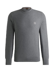 BOSS Grey Logo Patch Jumper - Image 4 of 5