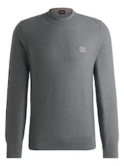 BOSS Grey Logo Patch Jumper - Image 5 of 5