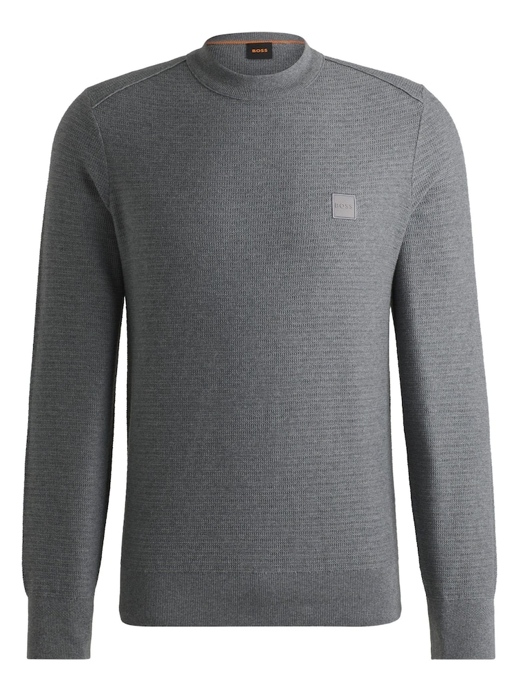 BOSS Grey Logo Patch Jumper - Image 5 of 5 BOSS Grey Logo Patch Jumper - Image 5 of 5