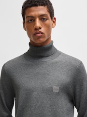 BOSS Grey Rollneck Cashmere Blend Sweater - Image 3 of 5