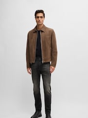 Серый - BOSS Slim Fit Delaware Comfort Stretch Denim Jeans - Image 2 of 5