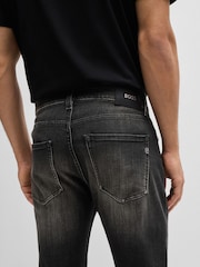 Серый - BOSS Slim Fit Delaware Comfort Stretch Denim Jeans - Image 3 of 5