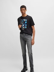 Серебряный - BOSS Slim Fit Delaware Comfort Stretch Denim Jeans - Image 2 of 5
