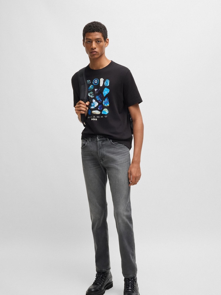 Серебряный - BOSS Slim Fit Delaware Comfort Stretch Denim Jeans - Image 2 of 5