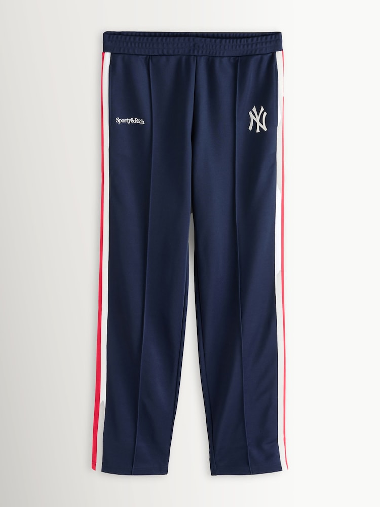 Sporty & Rich Blue Yankees Serif Trousers - Image 1 of 1 Sporty & Rich Blue Yankees Serif Trousers - Image 1 of 1