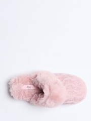 Boux Avenue Pink Cable Knit Mules - Image 3 of 5