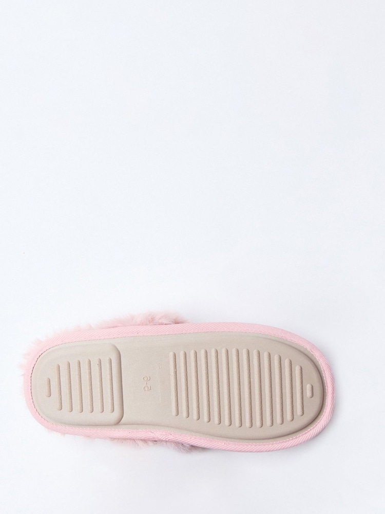 Boux Avenue Pink Cable Knit Mules - Image 5 of 5