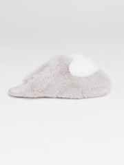 Boux Avenue Grey Heart Mules Slippers - Image 2 of 5