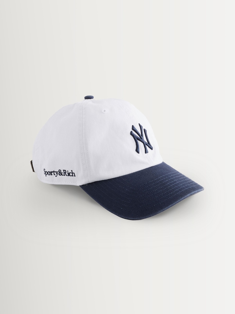 Sporty & Rich White Yankees Serif Hat - Image 1 of 4