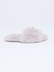 Boux Avenue Grey Bow Embellished Slider Slippers - Image 1 of 5