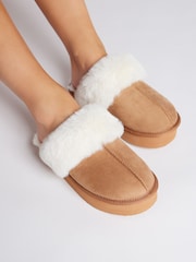 Boux Avenue Platform Suedette Mules Slippers - Image 1 of 4