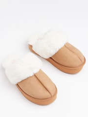 Boux Avenue Platform Suedette Mules Slippers - Image 3 of 4