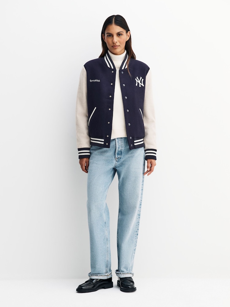 Sporty & Rich Blue Champions Wool Varsity Jacket - Image 2 of 7