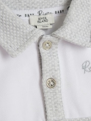 River Island fantovska polo majica Jacquard 100% Cotton Polo Shirt komplet - Slika 4 iz 5