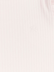 River Island Pink Baby Girls Frill Heart 100% Cotton Rib Top and Leggings Set - Image 5 of 5