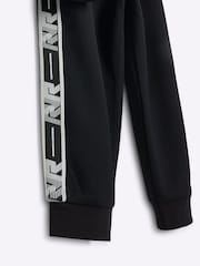 River Island Black Wide Fit Mini and Older Boys Sporty Hoodie And Joggers Set - Image 5 of 6