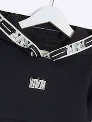 River Island Black Wide Fit Mini and Older Boys Sporty Hoodie And Joggers Set - Image 6 of 6