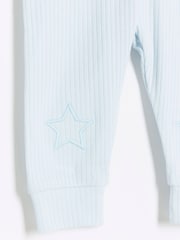 River Island Blue Baby Boys Grandad Rib Top and Leggings Set - Image 4 of 5