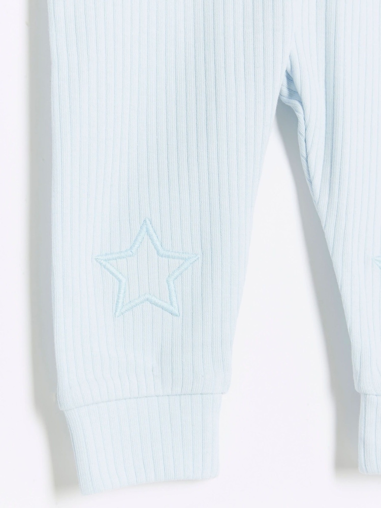 River Island Blue Baby Boys Grandad Rib Top and Leggings Set - Image 4 of 5