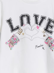 River Island White Girls Love Bracelet 100% Cotton T-Shirt and Leggings Set - Image 4 of 5