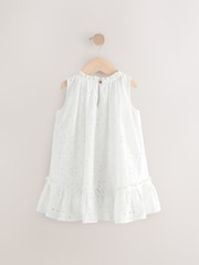 White Sleeveless Broderie Summer Dress (3mths-8yrs) - Image 7 of 9