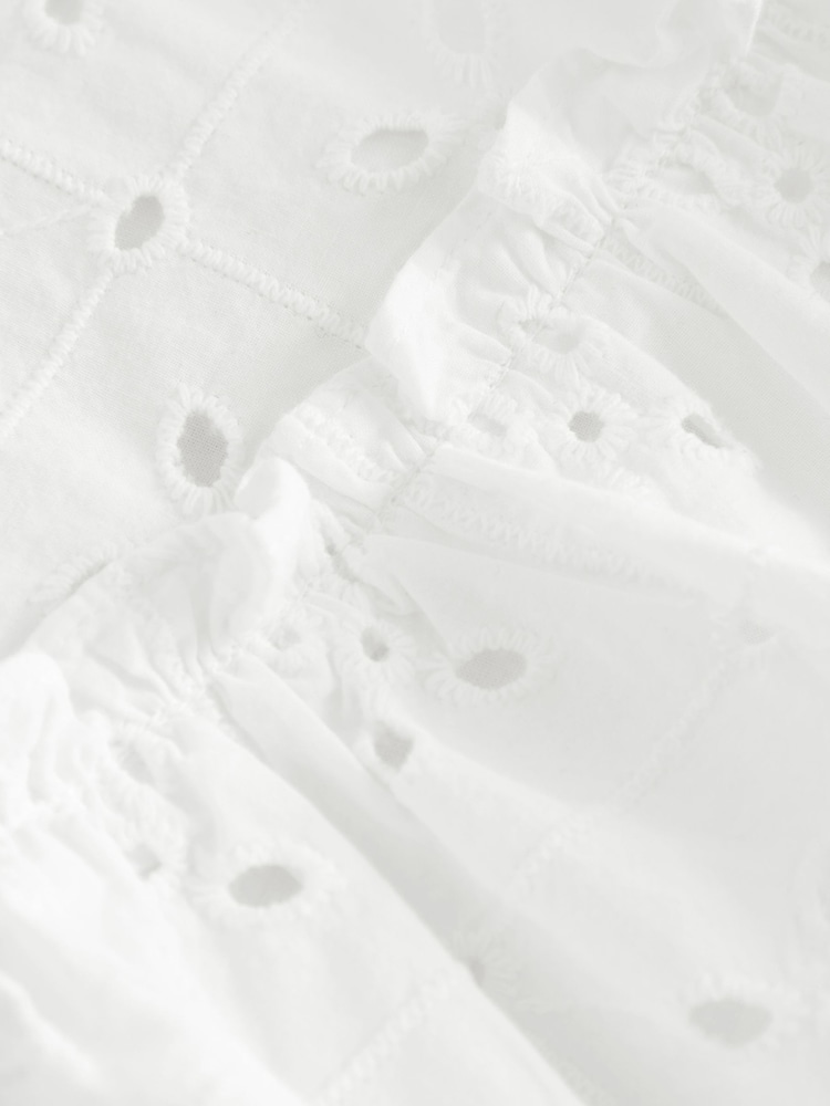 White Sleeveless Broderie Summer Dress (3mths-8yrs) - Image 8 of 9