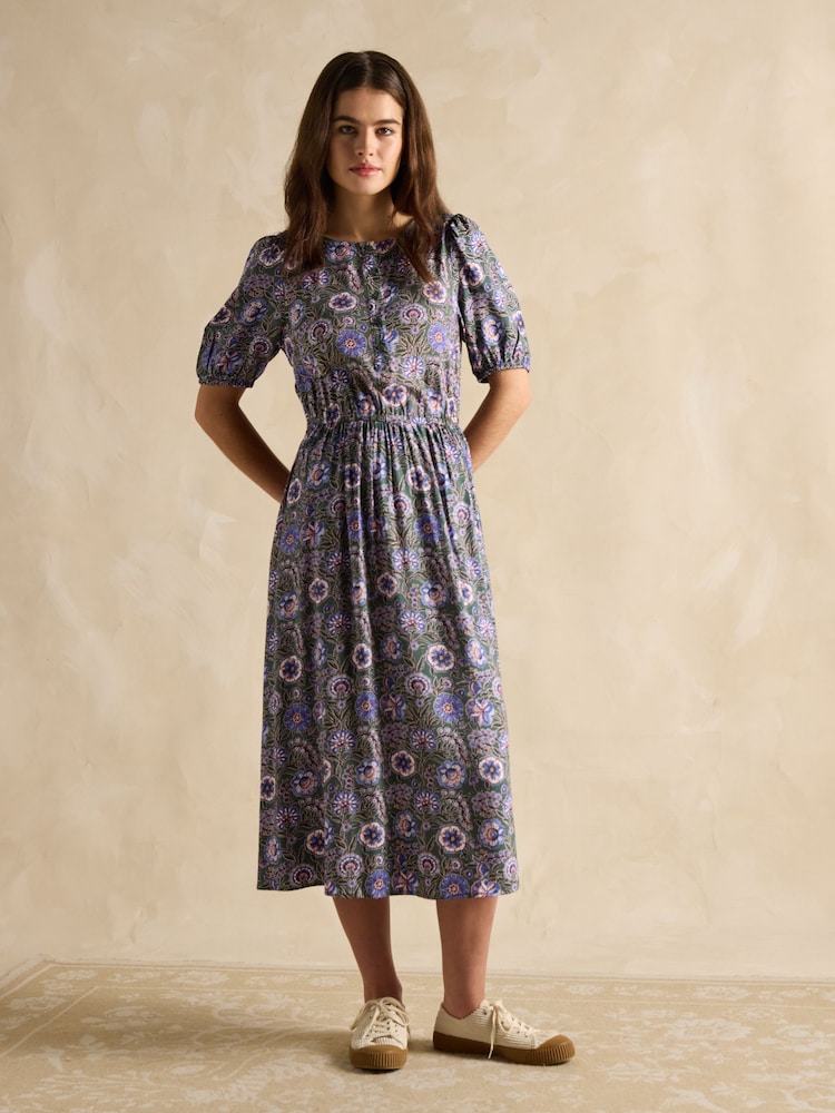 Joules Adele Green Midi Dress - Image 1 of 6