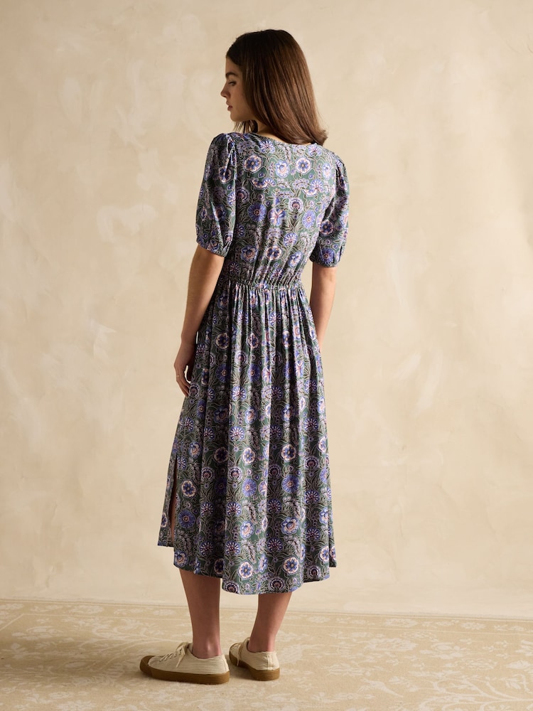 Joules Adele Green Midi Dress - Image 2 of 6