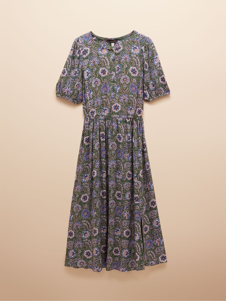 Joules Adele Green Midi Dress - Image 6 of 6