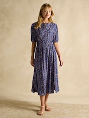 Joules Adele Blue Midi Dress - Image 1 of 6