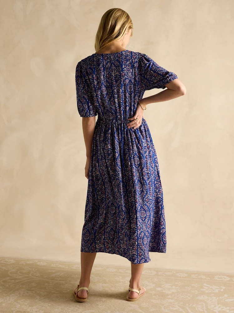 Joules Adele Blue Midi Dress - Image 2 of 6