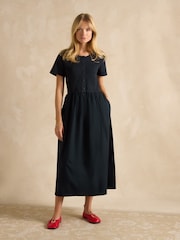 Joules Mila Navy Cotton Midi Dress - Image 1 of 7