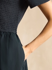 Joules Mila Navy Cotton Midi Dress - Image 4 of 7