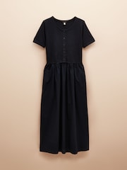 Joules Mila Navy Cotton Midi Dress - Image 7 of 7
