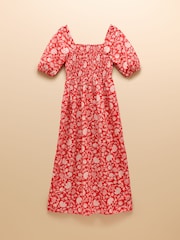 Joules Billie Red Cotton Midi Dress - Image 1 of 9
