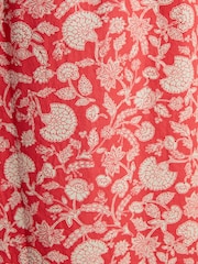 Joules Billie Red Cotton Midi Dress - Image 8 of 9