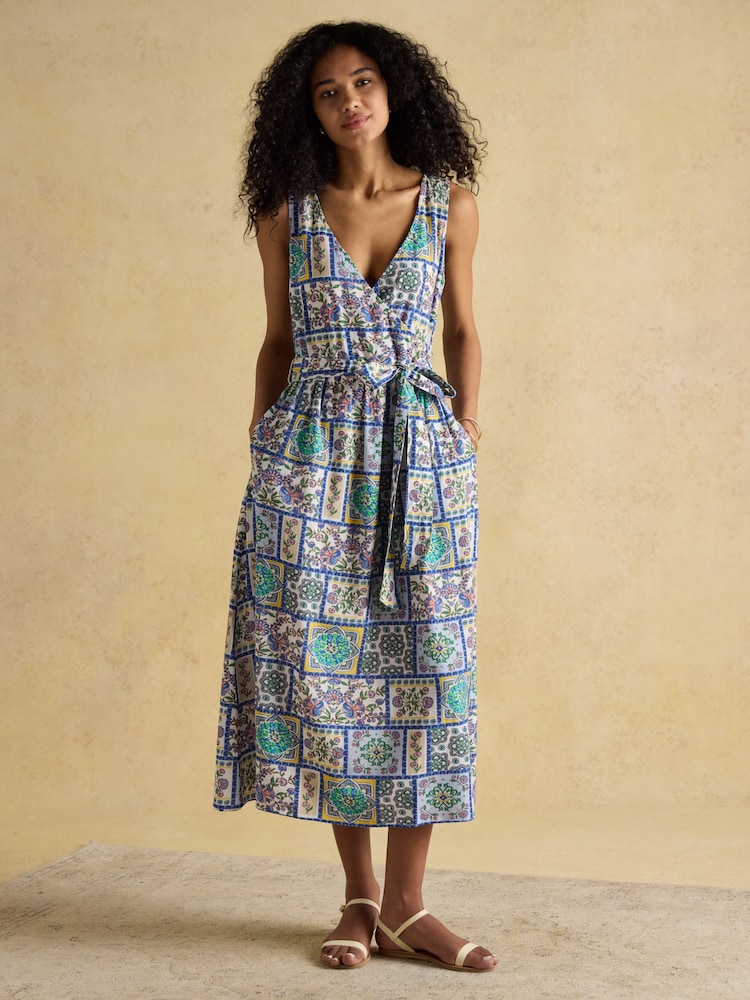knee length dresses for ladies Shop Eliza Midi Dress (Liberty Daisy Link) main image 0