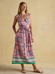 Eliza Multi Linen Wrap Dress - Image 1 of 7