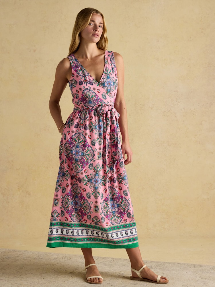 Eliza Multi Linen Wrap Dress - Image 1 of 7