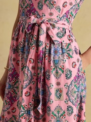 Eliza Multi Linen Wrap Dress - Image 4 of 7