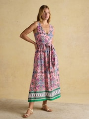 Eliza Multi Linen Wrap Dress - Image 5 of 7