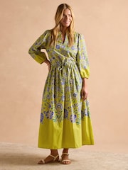 Joules Anais Yellow Cotton Maxi Dress - Image 1 of 8