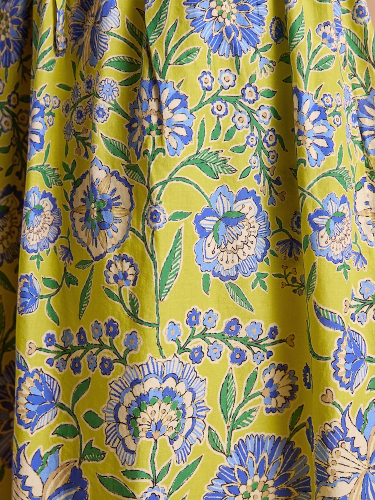 Joules Anais Yellow Cotton Maxi Dress - Image 4 of 8