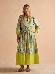 Joules Anais Yellow Cotton Maxi Dress - Image 5 of 8