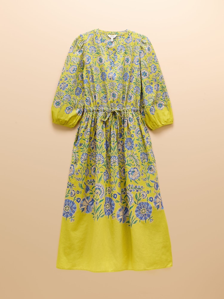 Joules Anais Yellow Cotton Maxi Dress - Image 8 of 8