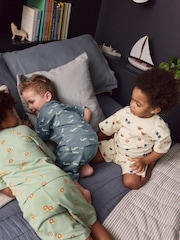 Blue/Ecru Mini Animal Short Pyjamas 3 Pack (9mths-8yrs) - Image 4 of 11