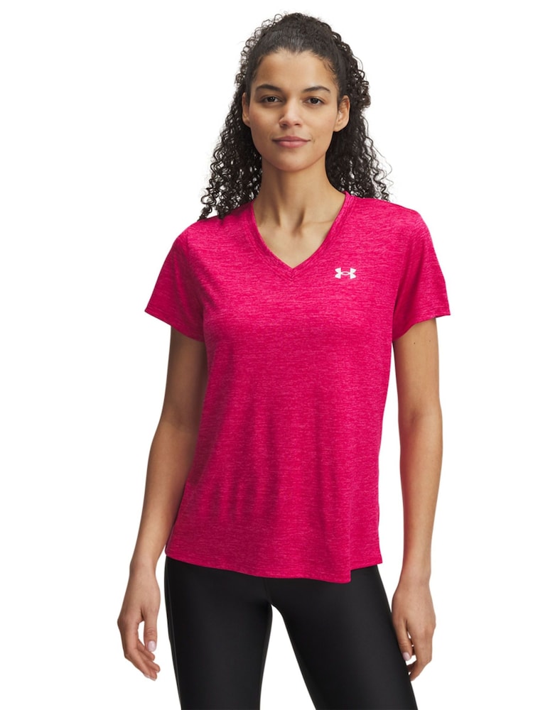 Under Armour Pink Tech V-Neck T-Shirt - Image 1 of 2